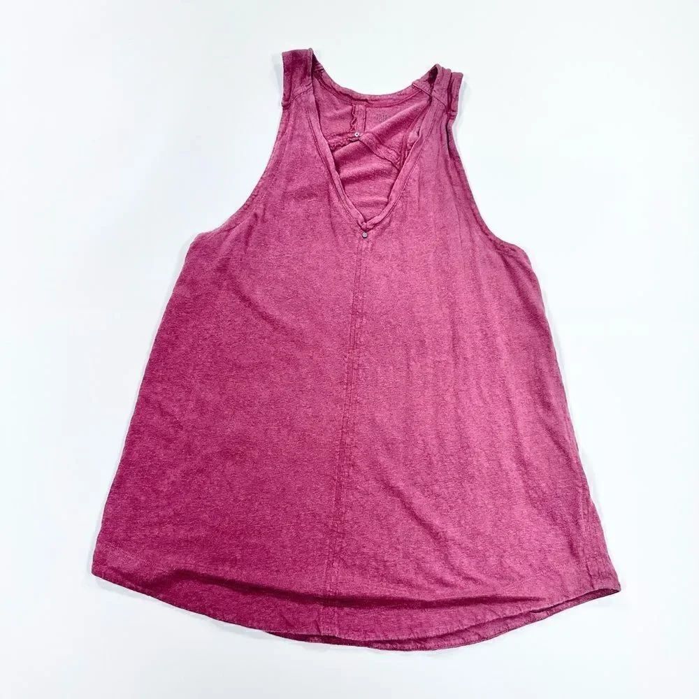 Eileen Fisher rust color linen asymmetrical tank PM